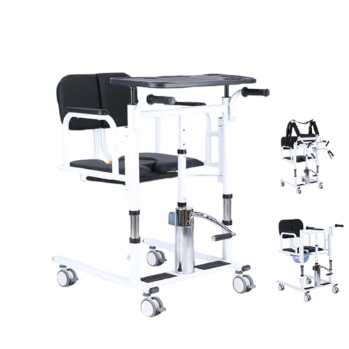 Patientenlift-Transferstuhl für zu Hause, Verstellbarer Pflege-Transferstuhl für Senioren, multifunktionale Bewegungshilfen für ältere Menschen mit Töpfchen bis zu 250 kg