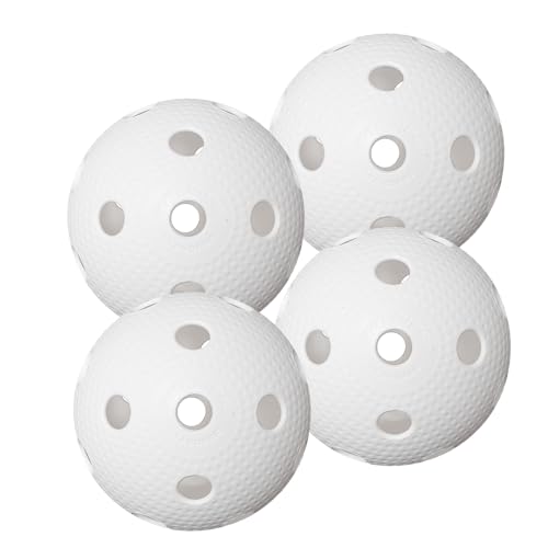 Fat Pipe Floorball & Unihockey Ball 4er Set Wettkampfball + Trainingsball mit IFF Zertifikat für geprüfte Qualität | made in Finland (Weiß)