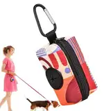 Kotbeutelhalter, Kotbeutelhalter für Leinen,Kotbeutelspender mit Grafikdruck | Tragbare Hundetaschen, Kotbeutelspender für Katzen, Reisen, Hunde, Outdoor-Wandern