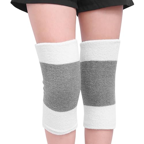 Baumwolle Knieschützer Kniewärmer für Damen Herren Elastische KniewäRmer Rutschfest Winter Warm Knieschoner Winter Kniebandage Thermische Kniewärmer für Fußball Tanzen Yoga Sport Fahrrad 1 Paare