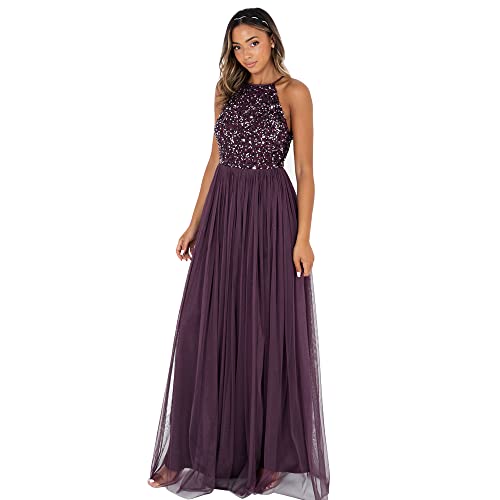 Maya Deluxe Damen Rl004 Mm Bridesmaid Dress, Berry, 44 EU