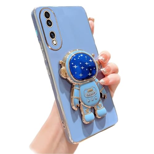 Miagon Blau Galaxie Astronaut Ständer Hülle für Oppo A38 4G,Cute Mädchen Dünn Galvanisierte Schutzhülle Weiches Case Bumper mit Astronaut Halter Kickständer