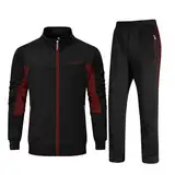 Rdruko Jogginganzug Herren Set Trainingsanzug Sportanzug Langarm Freizeitanzug Männer Tracksuit für Fußball Gym-Schwarz Weinrot XXL