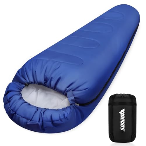 Schlafsack Outdoor für Camping 3 Jahreszeiten - Erwachsene Schlafsack Sommer Schlafsack 2 in 1 Funktion Mumienschlafsäcke Warm Leichtgewichtig Wasserabweisend für Rucksackreisen Wandern und Reisen