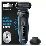 Braun Series 5 Elektrorasierer mit EasyClick Aufsatz & Präzisionstrimmer, Rasierer Herren Elektrisch, EasyClean, Wet & Dry, Geschenk Mann, Made in Germany, 51-B1200s, blau