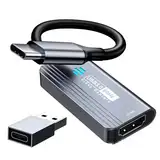 Papeaso Video Capture Card, HDMI to USB C 3.0 Capture Card, 1080P 60FPS Video Capture Device, for Streaming, Teaching,Gaming, Video conferencing or Live Broadcasting