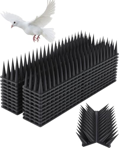 ERBO Taubenabwehr Vogelabwehr Spikes 6 Meters, Taubenschreck Für Balkon, Taubenabwehr Vogelabwehr Balkon, Vogelschutz Taubenschutz Vogelschreck Vogelabwehr (20 Stück *30cm, Schwarz)