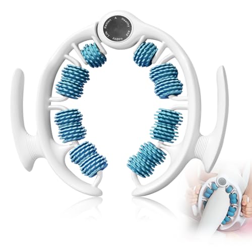 Anti Cellulite Massagegerät, 360°-Abdeckung Muskeltherapie-Massagestab, Lipödem Massagegerät, Faszienrolle mit Griff, Abnehmbar, für Beine, Glutee, Arme und Bauch (Cyan)
