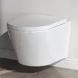AM.PM Flash - Spülrandlos Hänge WC, Tiefspül Toilette FlashClean, Wand WC mit Toilettendeckel mit Absenkautomatik, Hänge Toilette aus Keramik, Weiß, 50 cm lang