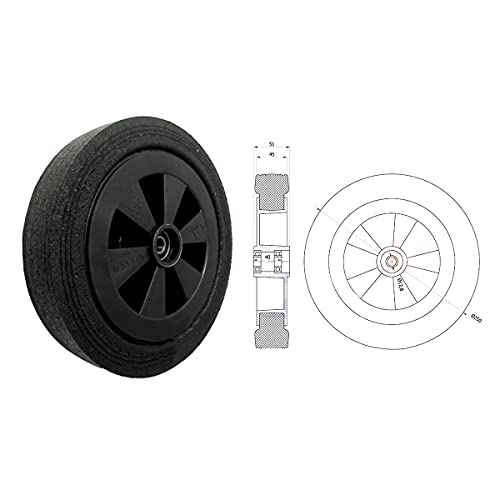 ZAB-S Rasenmäherrad (Code: K250LL) Rad Ø250mm Ersatzrad Universalrad Vollgummi