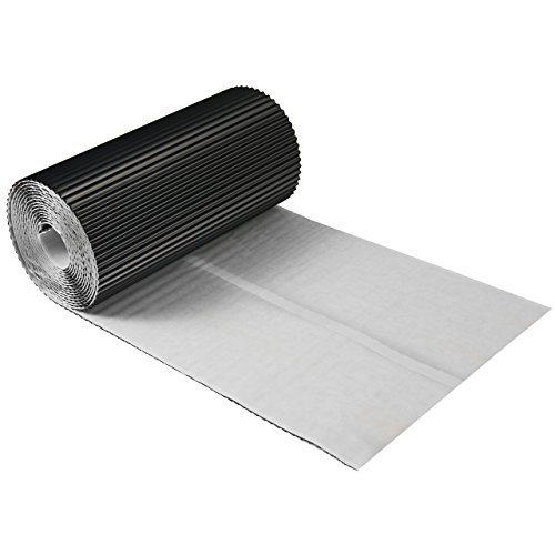 Wandanschlussband Kaminanschlussband plissiertes Aluminium 30 cm x 5 m Dach Kamin Wand Schornstein 7 Farben (Schwarz)