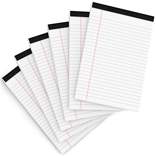 Rechtsblöcke, 12,7 x 20,3 cm, Schreibblöcke für Büro, 12,7 x 20,3 cm, für Arbeit, 80 g/m², liniert, Rechtsblock, To-Do-Liste, Notizblock, 30 Blatt, 6 Stück, Notizblöcke für Einkaufsliste