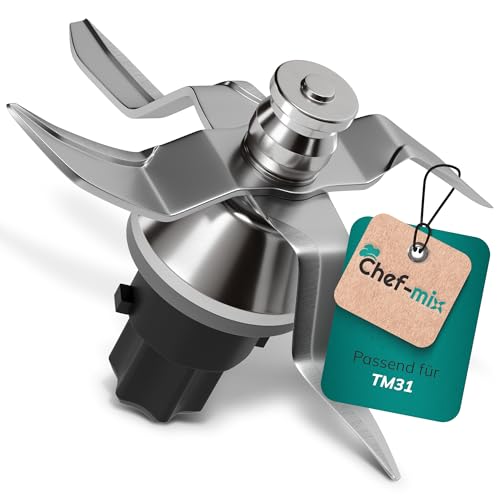 Chef-Mix TM31 Messer aus Edelstahl inkl Dichtring Ersatz für Vоrwerk Thermоmix Messer TM31 - Küchenmaschine Thermоmix TM31 Ersatzteile - Thermоmix Zubehör TM31 Ersatzmesser - Zubehör Thermоmix Vоrwerk