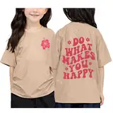 2025 Mädchen Jungen T-Shirt Kurzarm Casual Loose Fit Laufen Niedliches Grafik-T-Shirt mit Rundhalsausschnitt Touristenanzug, kaki, 8-9 Jahre