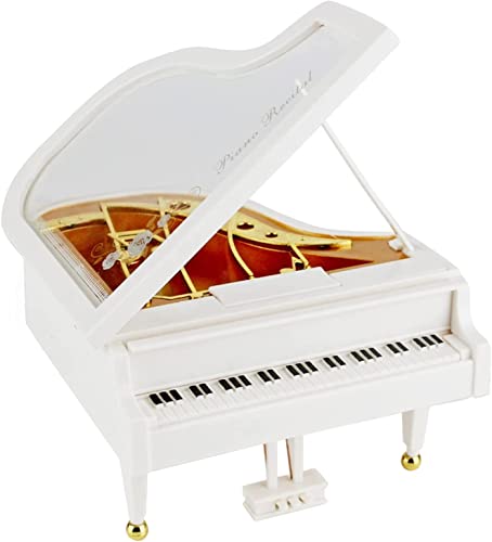 inheming Klavier Spieluhr Dekoration,Weiß Piano Spieluhr,Spieluhren Spieluhr Geschenk,Mini Piano Tabletop Ornament