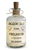 Druckerino LED Flaschenlicht - Glück ist eine Freundin wie Dich zu haben - Lichtflasche - Leuchtflasche mit Spruch - Leuchtdeko - bff - Geschenk für Freundin Geschenkidee