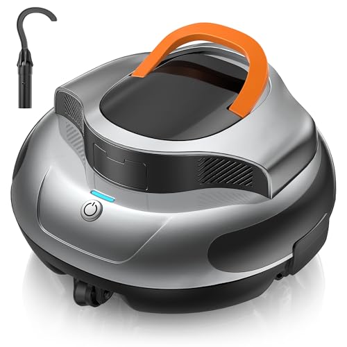 Quilted Northern Poolroboter, Poolsauger Akku mit 120 Min Reinigungszeit, Kabelloser Poolsauger Bodensauger Ideal mit Selbstparkfunktion, Leichter Poolreiniger für 90 ㎡ Oberirdische Pools