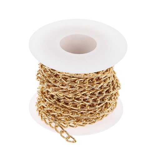 DOITOOL 1 Rolle O-charakterkette Nächtige Kette Bordstein Handwerk Kettenkette Schmuck Für Draht Diy-kette Halskette Panzerkette Schwanzkette Extender Ergebnisse Aluminium Golden