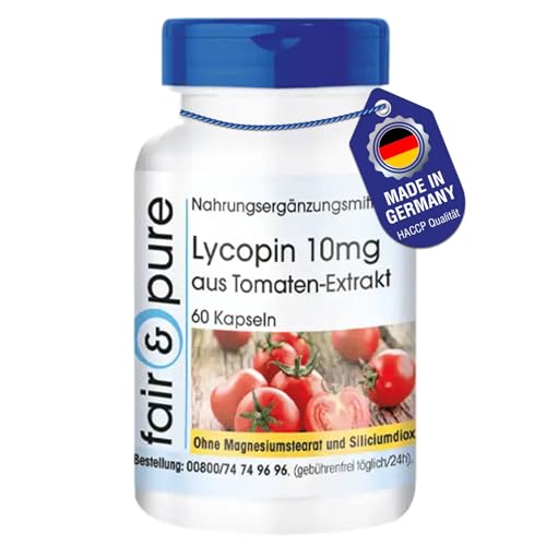 Fair & Pure® - Lycopin Kapseln 10mg - 60 Kapseln - Carotinoid aus Tomatenextrakt - vegan - ohne Magnesiumstearat