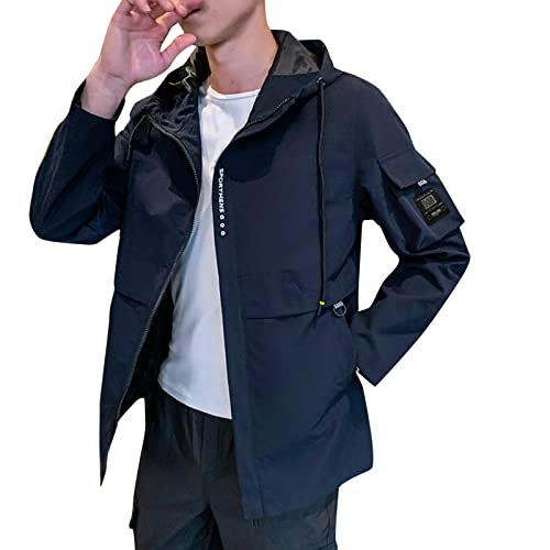 SRZYMJ Mantel Herren Leicht Wintermantel Übergangsjacke Herbst Outdoorjacke Atmungsaktiv Warm Jacke Atmungsaktiv Softshelljacke Steppweste Leicht Funktionsjacke Parka Sportjacke Freizeitjacke Leicht