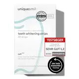 Uniquesmile Zahnaufhellung Whitening Strips - Testsieger 2024 - Bleaching Zähne - frei von Peroxid - Zahnaufhellung innovative Formel mit natürlichen Inhaltsstoffen (Sparset 40 Stück)