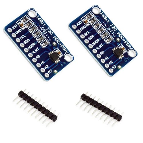 Hailege 2pcs 1115 16 Bit 16 Byte 4 Kanal I2C IIC Analog-Digital-ADC PGA-Wandler mit programmierbarem Verstärkungsverstärker Hochpräziser ADC-Wandler Entwicklungsboard für Arduino