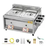 Gas Fritteuse Gastro Doppel Gasfritteuse Edelstahl Fritteuse mit Pommes Körbchen 20 Liter Volumen für Heimküche Küche