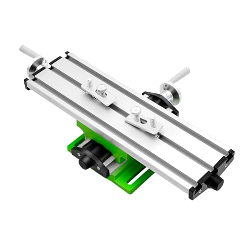 KANBCNG Multifunktions-Frästisch, Kreuztisch 3 Achsen Einstellbares Kreuzschlittentisch Tragbar Schlittentisch für Verbundbohrungen mit Handräder für Mini-Tischbohrmaschinen 39.5 * 24.5 * 7.8 Cm