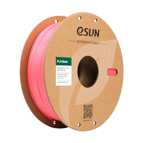 eSUN PLA Filament 1.75mm, PLA Basic 3D Drucker Filament Maßgenauigkeit +/- 0.03mm, 1KG Spule (2.2 LBS) Super Speedy PLA Filament für 3D Drucker,Rosa