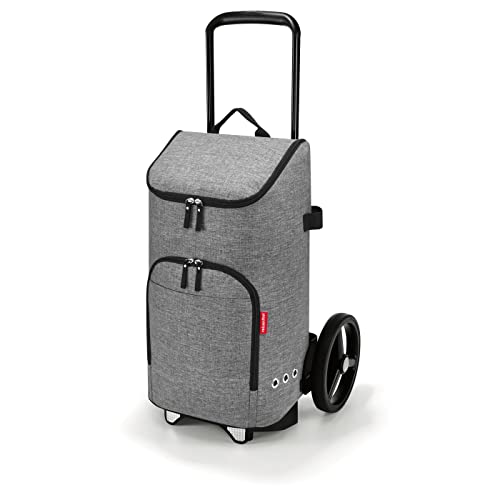 reisenthel citycruiser Set (Rack + Bag) Twist Silver - Praktische Einkaufstasche mit Mehreren großen Fächern - Mit dem citycruiser Rack als Trolley verwendbar (Rack separat erhältlich)