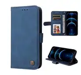 SEAHAI Hülle für Samsung Galaxy M35 5G Handyhülle, Flip PU Brieftasche Schutzhülle mit Ständer/Kartenfach/Magnetisch Stoßfeste Lederhülle Ultra-dünn Klapphülle - Blau