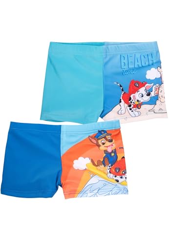 Paw Patrol Badehose für Jungen Schwimmhose Badekleidung Hose Kinder Blau (2er Pack) (DE/NL/SE/PL, Numerisch, 98, 104, Regular, Blau)