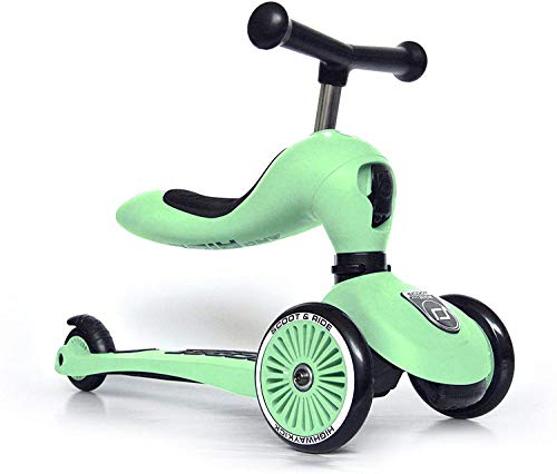 Scoot and Ride Unisex – Babys Highway Kick 1-Scoot & Ride 2-in-1 Kickboard mit Sitz (Kiwi) 1, 57.5 x 17.5 x 26.5 cm 3531