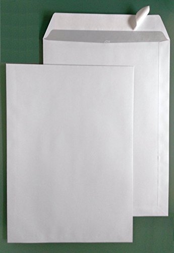 50 Versandtaschen Briefumschläge haftklebend DIN B4 weiß 250 x 353 mm 100 g/m²