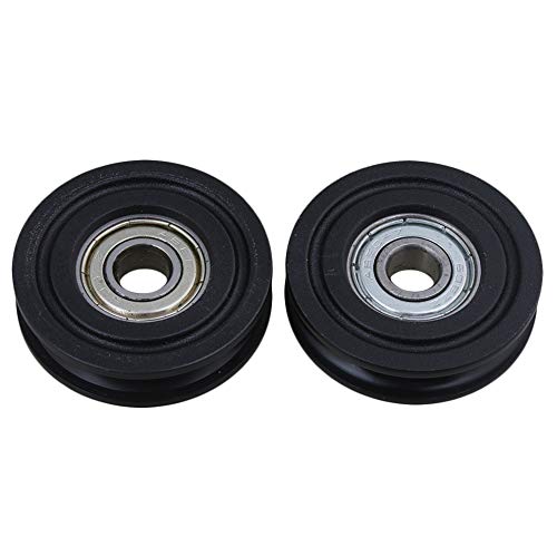 2Stück 0,8 x4x1cm KunststoffBeschichtete versiegelte Lager Stahl 608ZZ tiefe U-Nut Führungsrolle-Schienen Kugel rollendes Rad schwarz