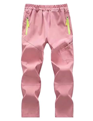 Echiondon Kinder Schnelltrockende Hose Leicht Outdoorhose Mädchen Frühling Sommer Herbst Wanderhose Trekkinghose Hellrosa M