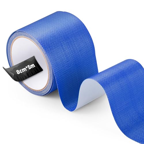 ecooe PE Planenband, Reparaturklebeband 5M x 8CM, Wasserabweisend Klebeband für Zelt, Sonnenschirms, Pavillon, Plane, lkw abdeckplane, Markise, Awning, Zelt Reparaturband Blau