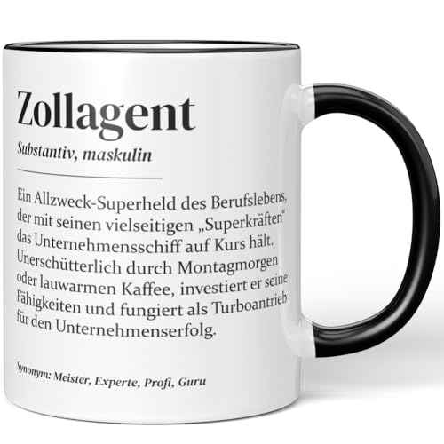 JUNIWORDS Tasse, Definition Zollagent, Schwarz (7241001)