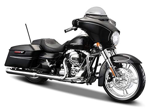 Maisto Harley-Davidson 2015 Street Glide Special : Motorradmodell 1:12, mit Lenkung, beweglichem Ständer und frei rollenden Rädern, 17 cm, schwarz (532328)