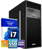 GMR Ultra Max i7 Office PC - Business Office Computer | 3 Jahre Garantie | 16 GB RAM | 512GB SSD | DVD±RW | USB 3 | Windows 11 Prof | WiFi-Bluetooth