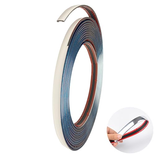 Chrom Zierleiste Auto Chromleiste 8mm*5m Zierleisten Selbstklebend Universal Chromzierleiste für Auto Karosserie Fenster Außen Dekoration(5M, 8mm)