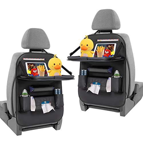 ERWEY Autositz Organizer Auto Organizer Kinder Reißfest mit Tisch und Vielen Sack Rücksitz Organizer mit iPad Tablet-Tasche Rückenlehnenschutz Auto Wasserdicht und Multifunktionale