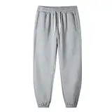 WKAYsIV Herren Sommerhose Cargohose Kurze Hosen Herren Und -Jogginghosen Frühling Sport Lose Freizeit Einfarbig Kordelzug Elastische Taille Neu Herren Hosen(Grey,4XL)