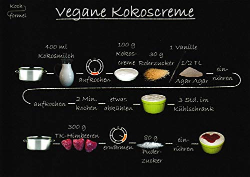 Rezept-Postkarte "Desserts: Vegane Kokoscreme"