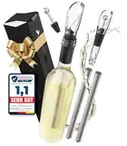 Beyond Weinkühlstab aus Edelstahl mit Ausgießer - Ideales Weinzubehör Geschenk für Weinliebhaber I Weinkühler Set für Weißwein & Rotwein (Sparset mit 2x Weinkühlstäben)