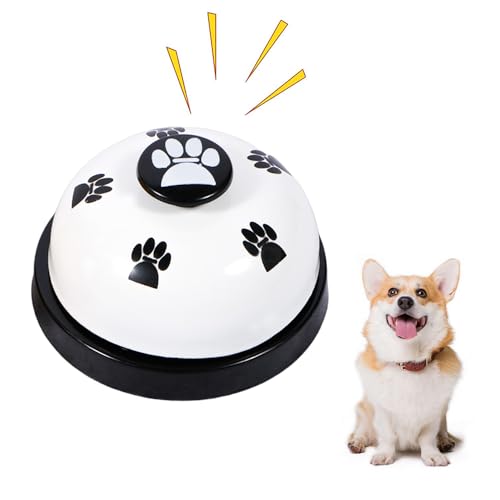Senken Trainingsglocken für Haustiere- Katzenklingel, Hund Tischklingel,Bell Hundeglocken für Potty Katzentraining, Töpfchentraining Kommunikationsgerät mit Großem Button(Weiß)