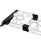 Akasa PCI Slot Halterung für ein/zwei 120mm Lüfter, DIY Unterstützung 12cm Gehäuselüfter Halterung Montage, PC Ventilator und GPU Halterung, Computer Heizkörper Ständer, Schwarz Eisen, AK-MX304-12BK