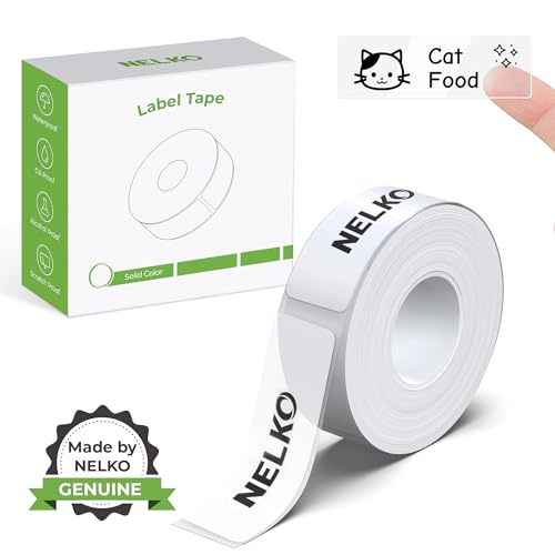 Nelko Original P21 Etikettenhersteller-Klebeband, angepasstes Etikettendruckpapier, 14 x 75 mm, Standard-laminierter Etikettenersatz, Mehrzweck-Etikettenhersteller, 180 Klebeband/Rolle, 1 Rolle,