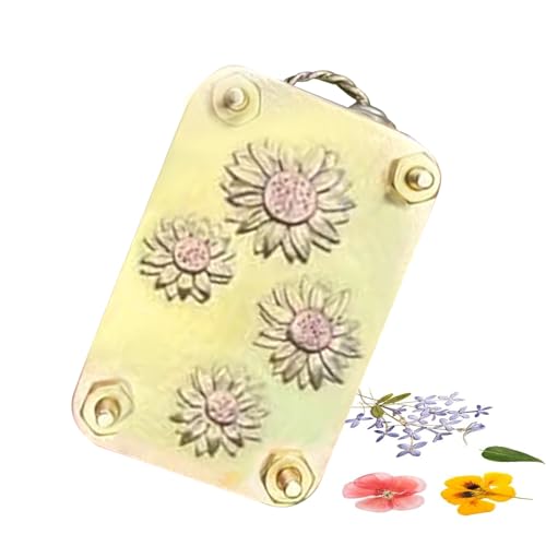 Renopfect Mikro Blumenpresse, Blumen Pressen Aus Metall, 1,97x1,38 Zoll Kreative Pflanzenpresse, Selbstgemachte Embossing-Maschine, Gepresste Pflanzen-Konservierungsset Für Kunsthandwerksliebhaber