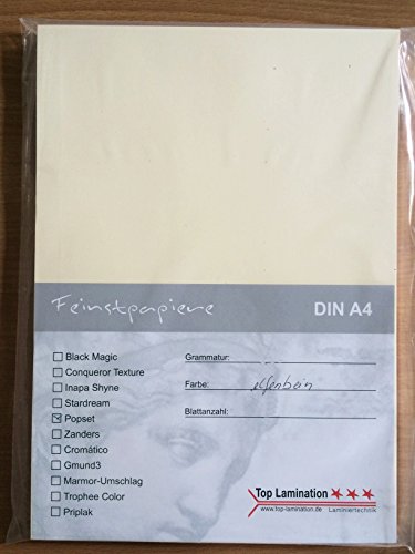 100 Blatt DIN A5 Papier elfenbein bedruckbar 120g/m² Kopierpapier für Einladungen, Hochzeitskarten, Bastelarbeiten
